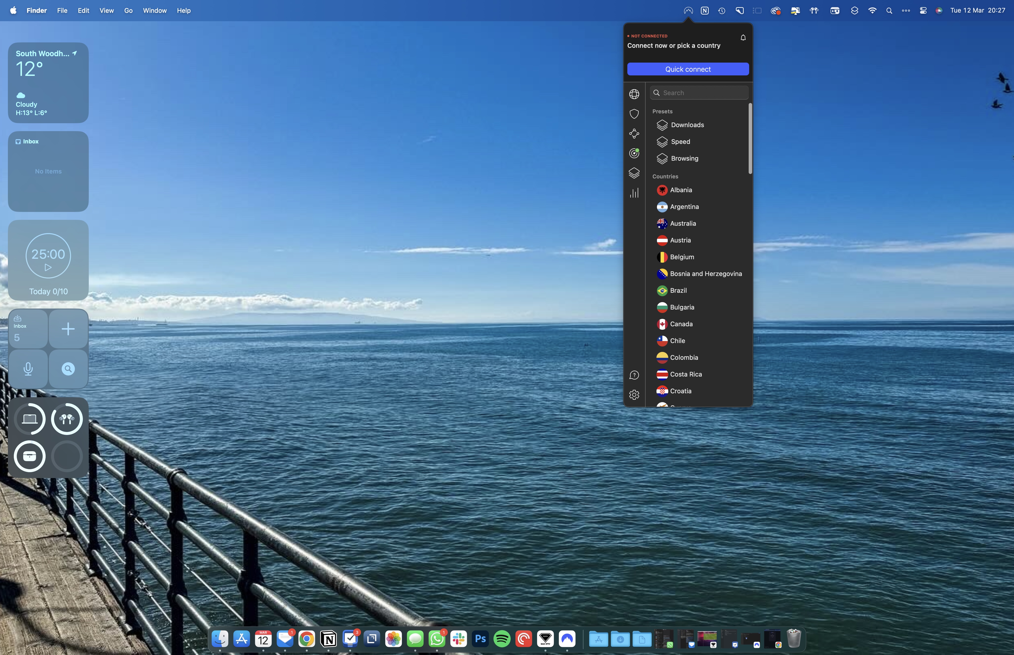 Nord VPN Menu bar